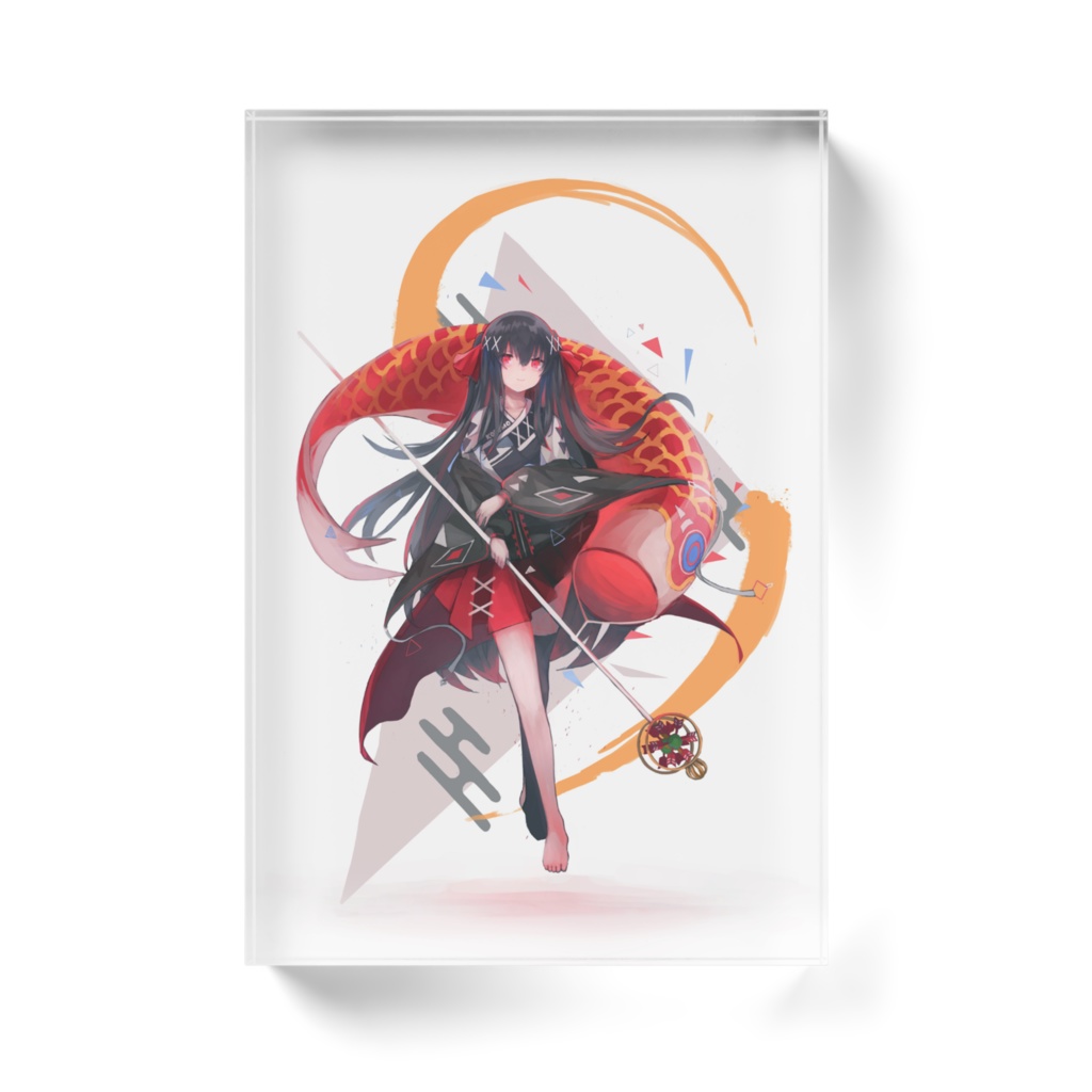 こいのぼりと少女 アクリルブロック