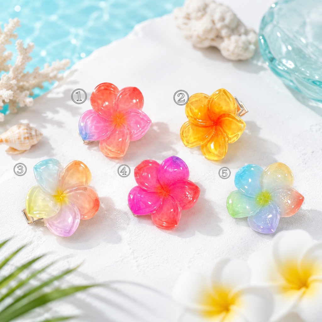 もちマス用/トロピカルフラワーヘアクリップ