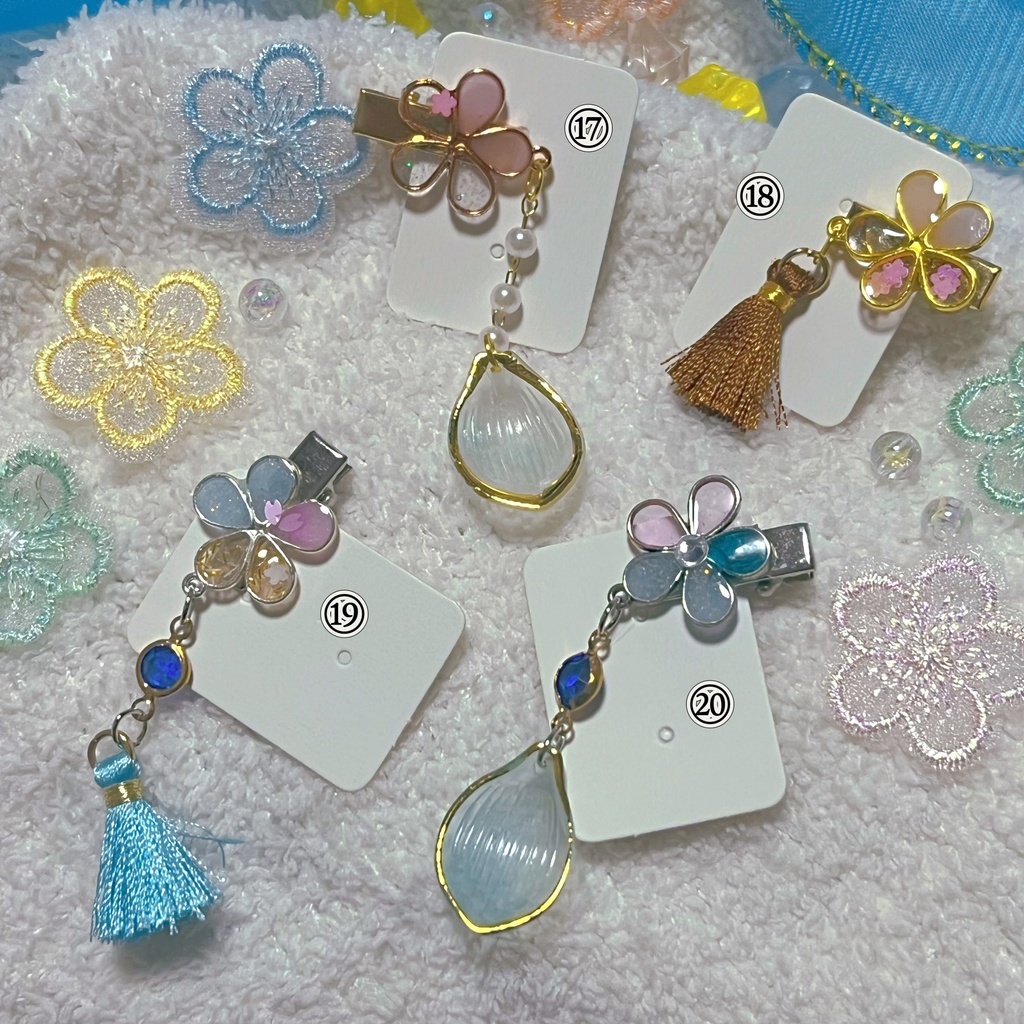 もちマス 桃 ヘアクリップ