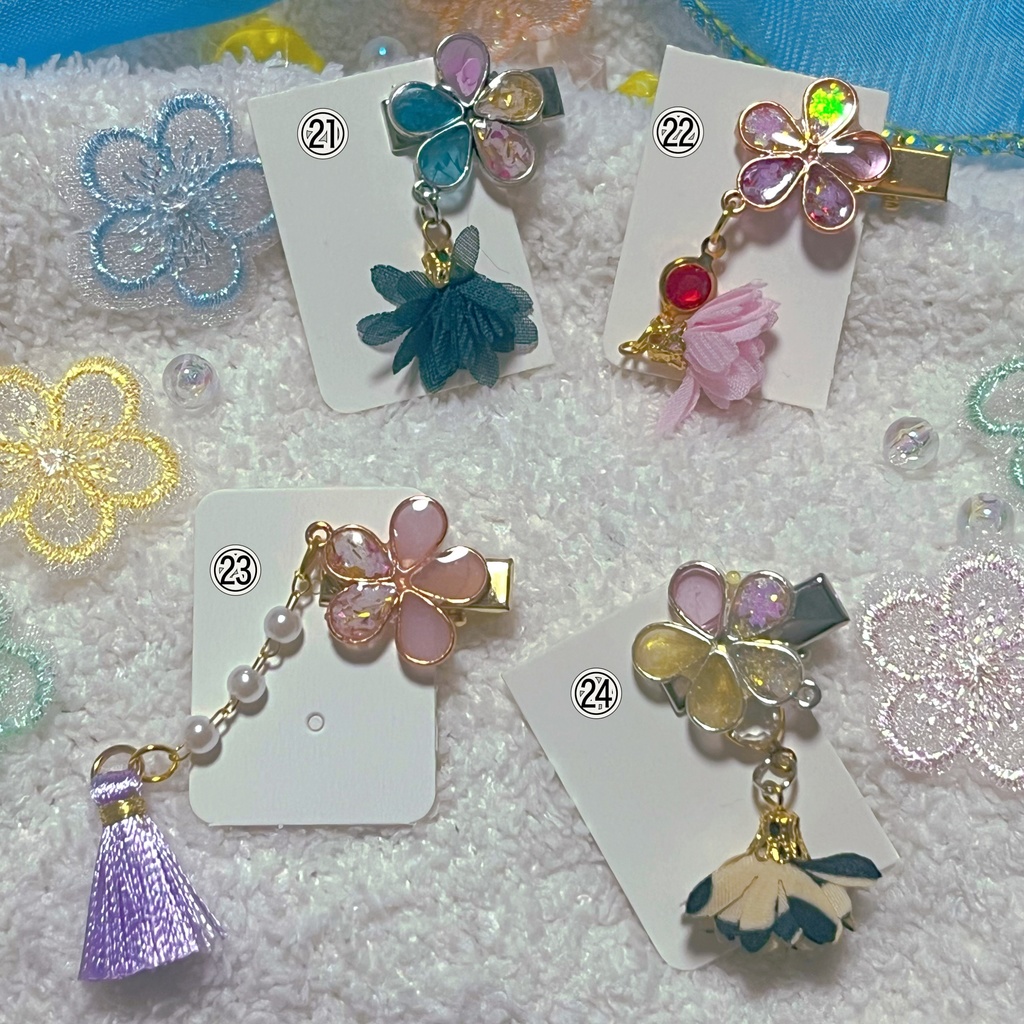 もちマス 桃 ヘアクリップ