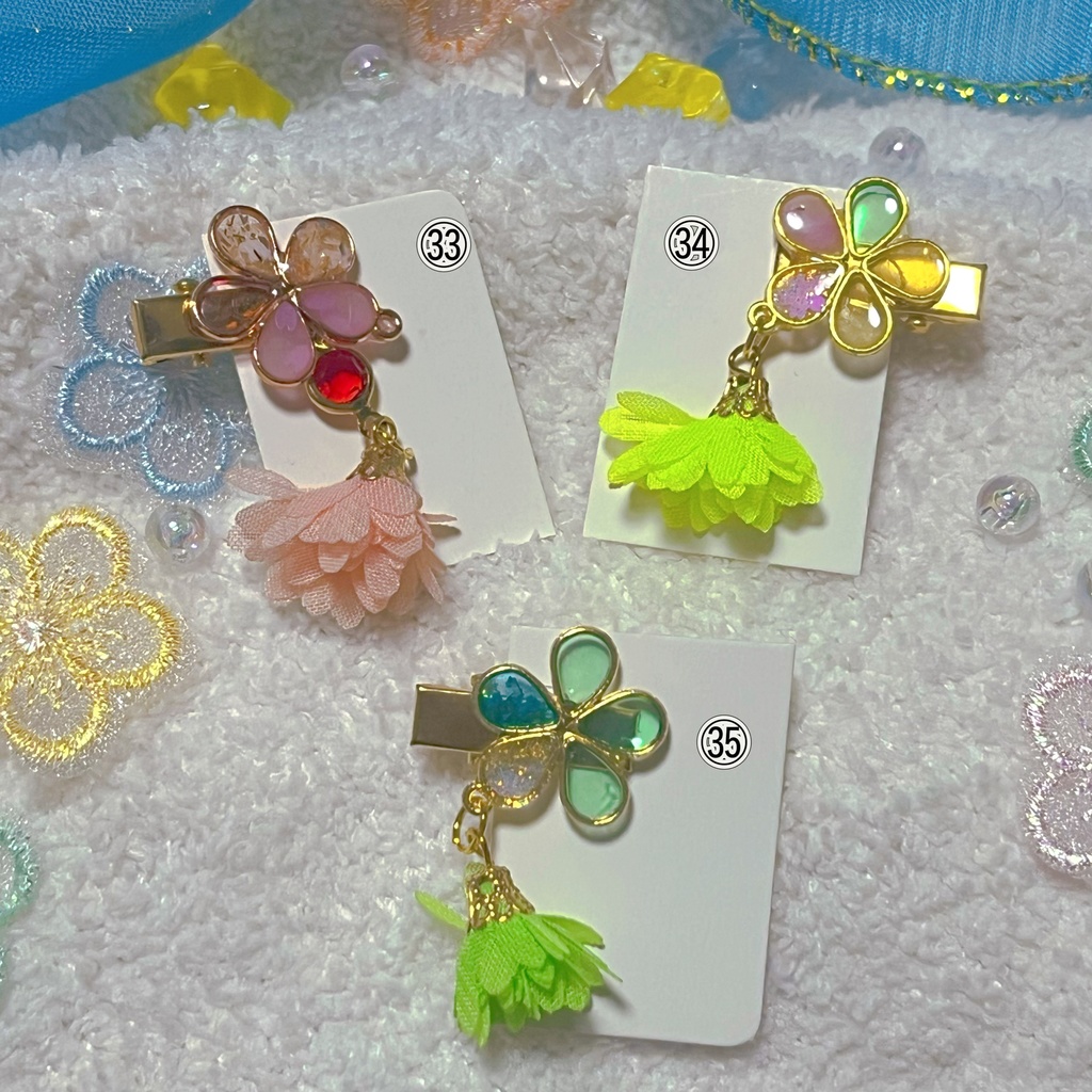 もちマス 桃 ヘアクリップ