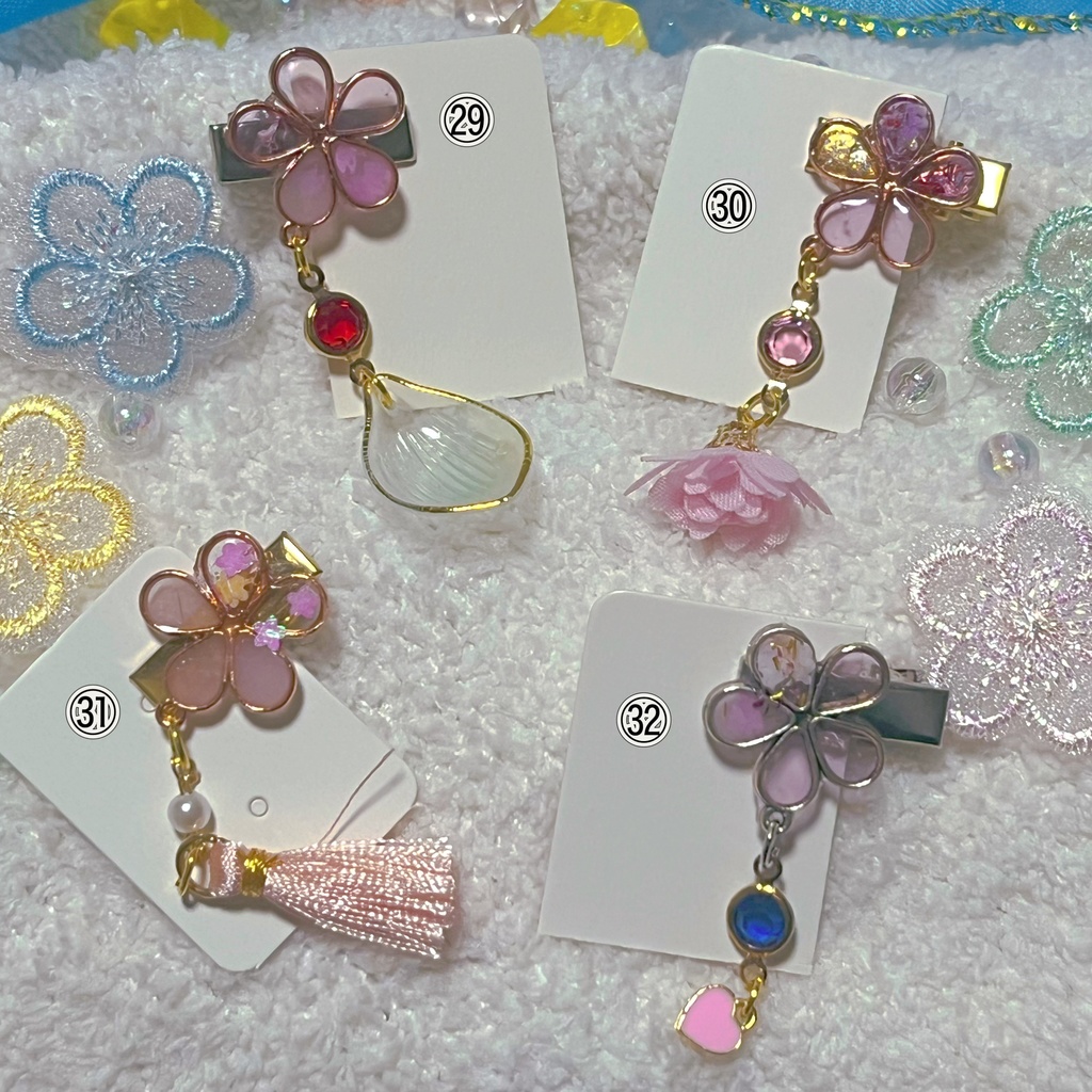 もちマス 桃 ヘアクリップ