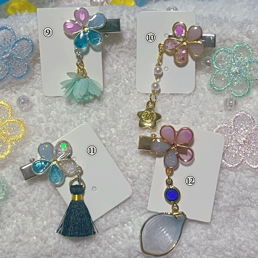 もちマス 桃 ヘアクリップ