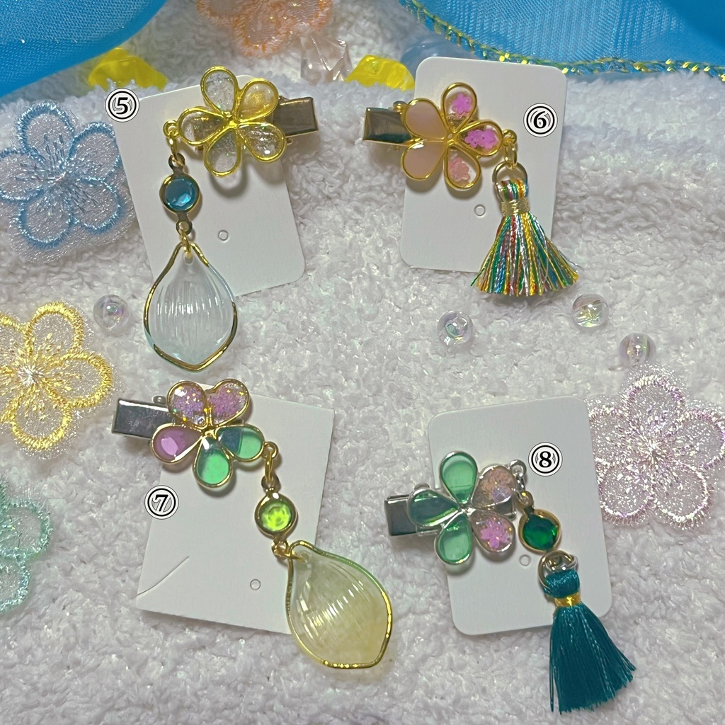 もちマス 桃 ヘアクリップ