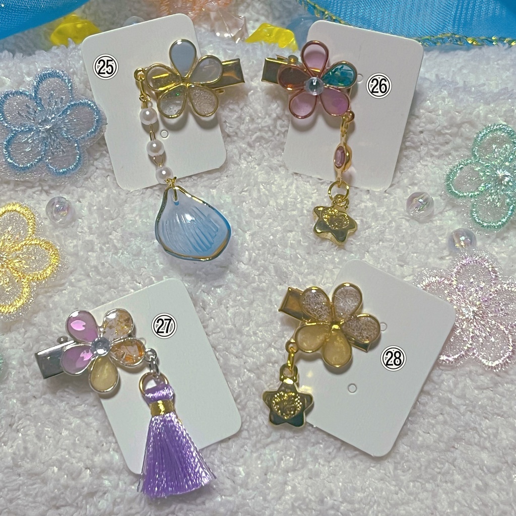 もちマス 桃 ヘアクリップ