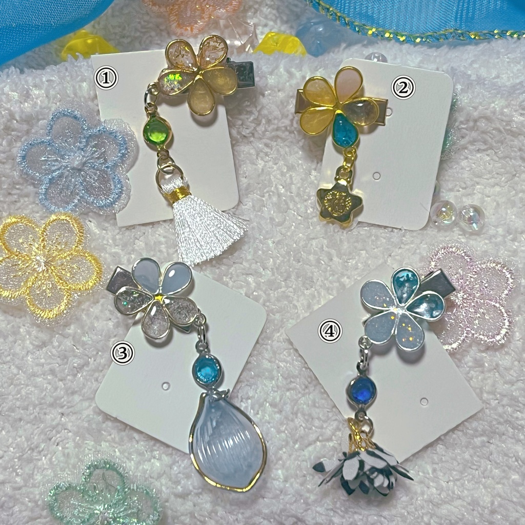 もちマス 桃 ヘアクリップ