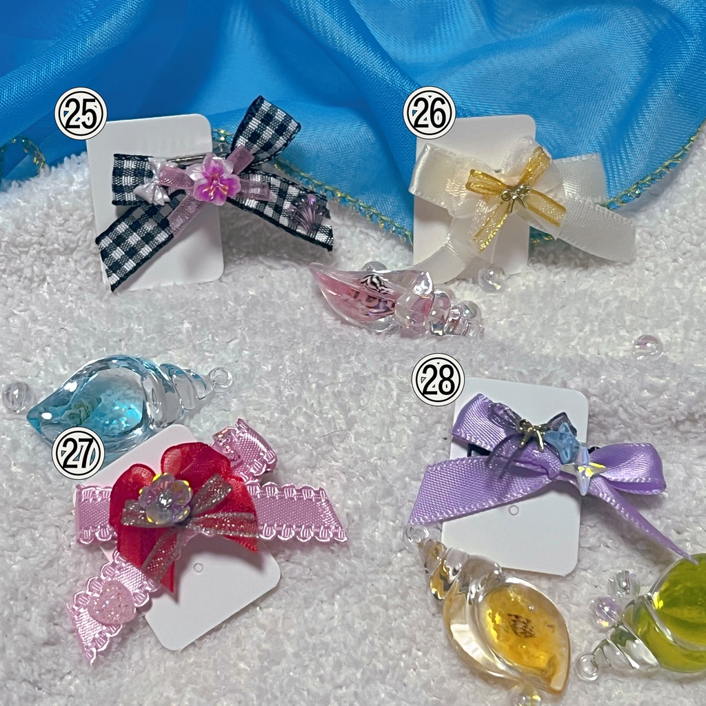 サマーリボン ヘアクリップ