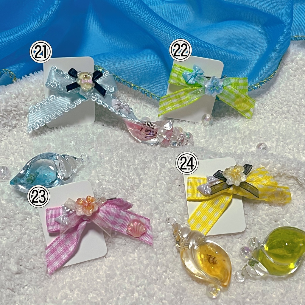 サマーリボン ヘアクリップ