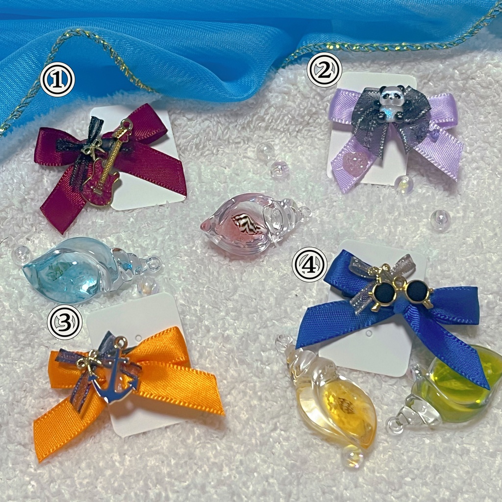 サマーリボン ヘアクリップ