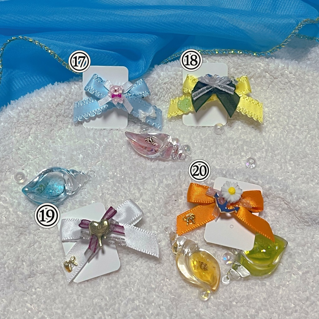 サマーリボン ヘアクリップ