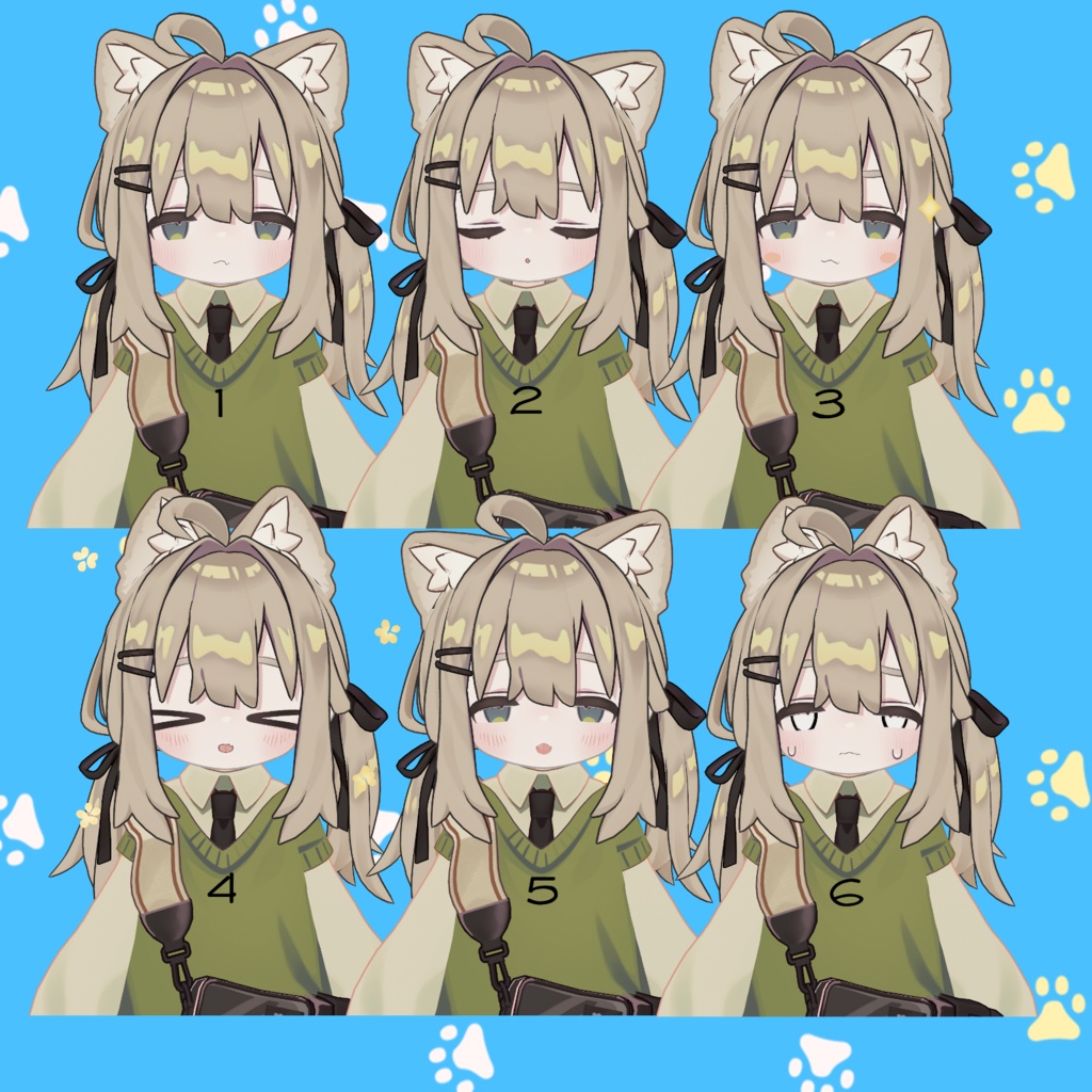 期間限定無料!【キプフェル向け】ねむたげ表情セット18種類