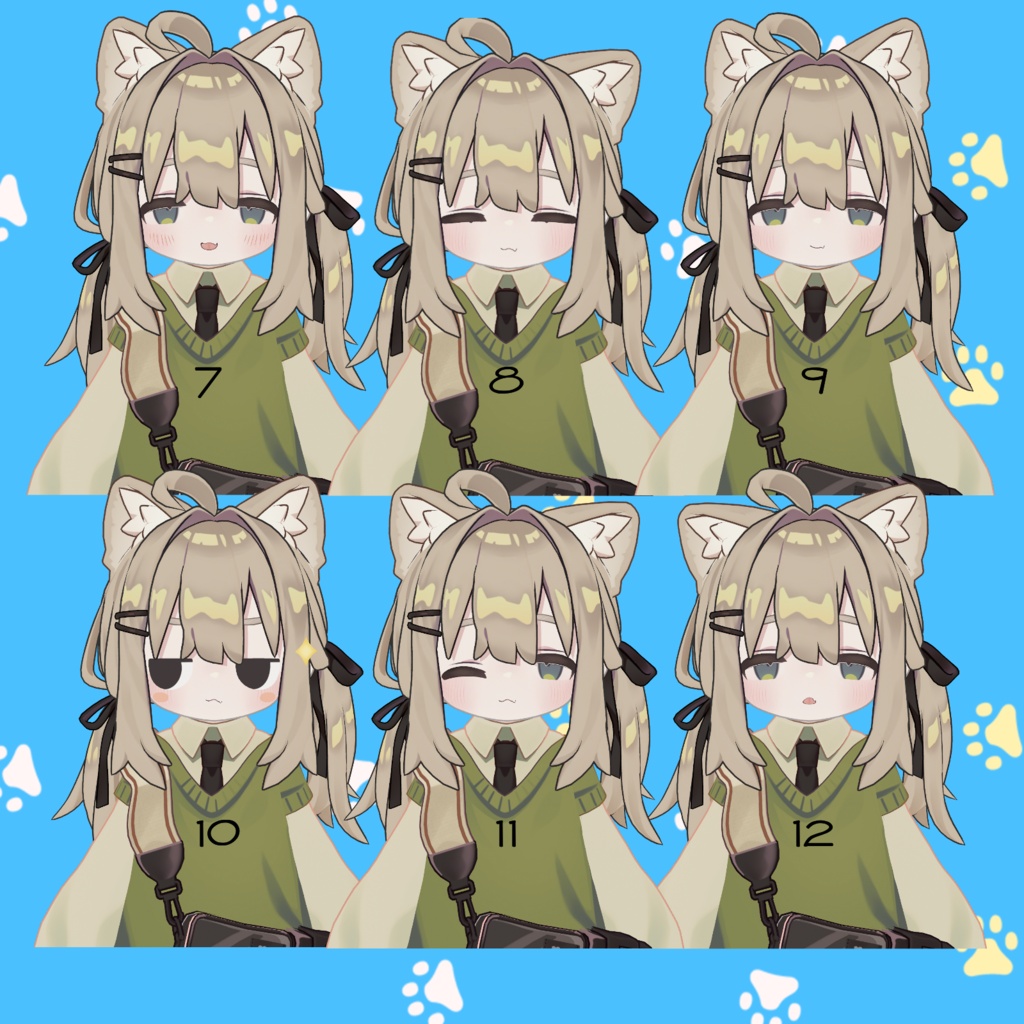 期間限定無料!【キプフェル向け】ねむたげ表情セット18種類