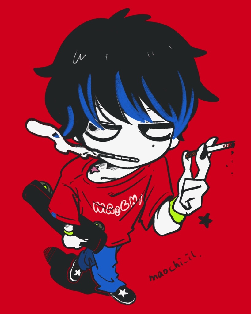 ステッカー⑥スケボーくん スクエアステッカー