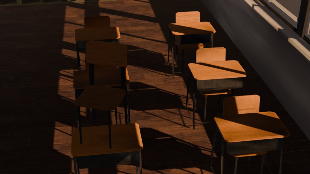 【夕焼けの教室】3D背景モデル / Unity・VRChat対応