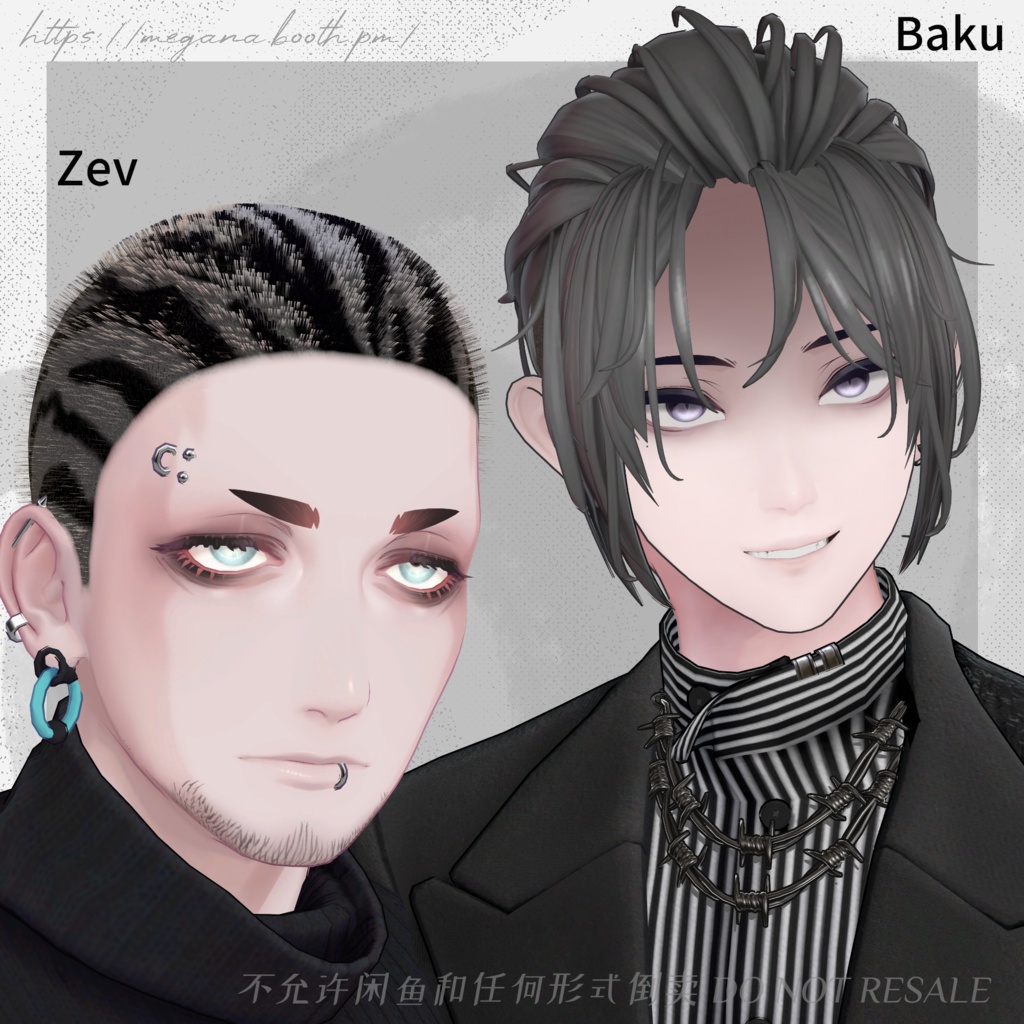 SALE-10/25【9avatars】MG03 manbun × bouzu マンバン 坊主