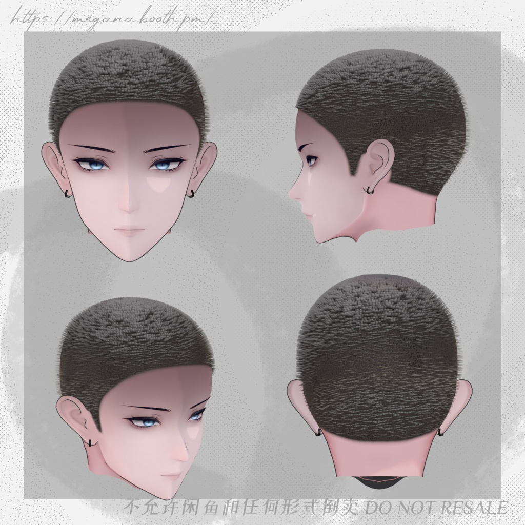 SALE-10/25【9avatars】MG03 manbun × bouzu マンバン 坊主