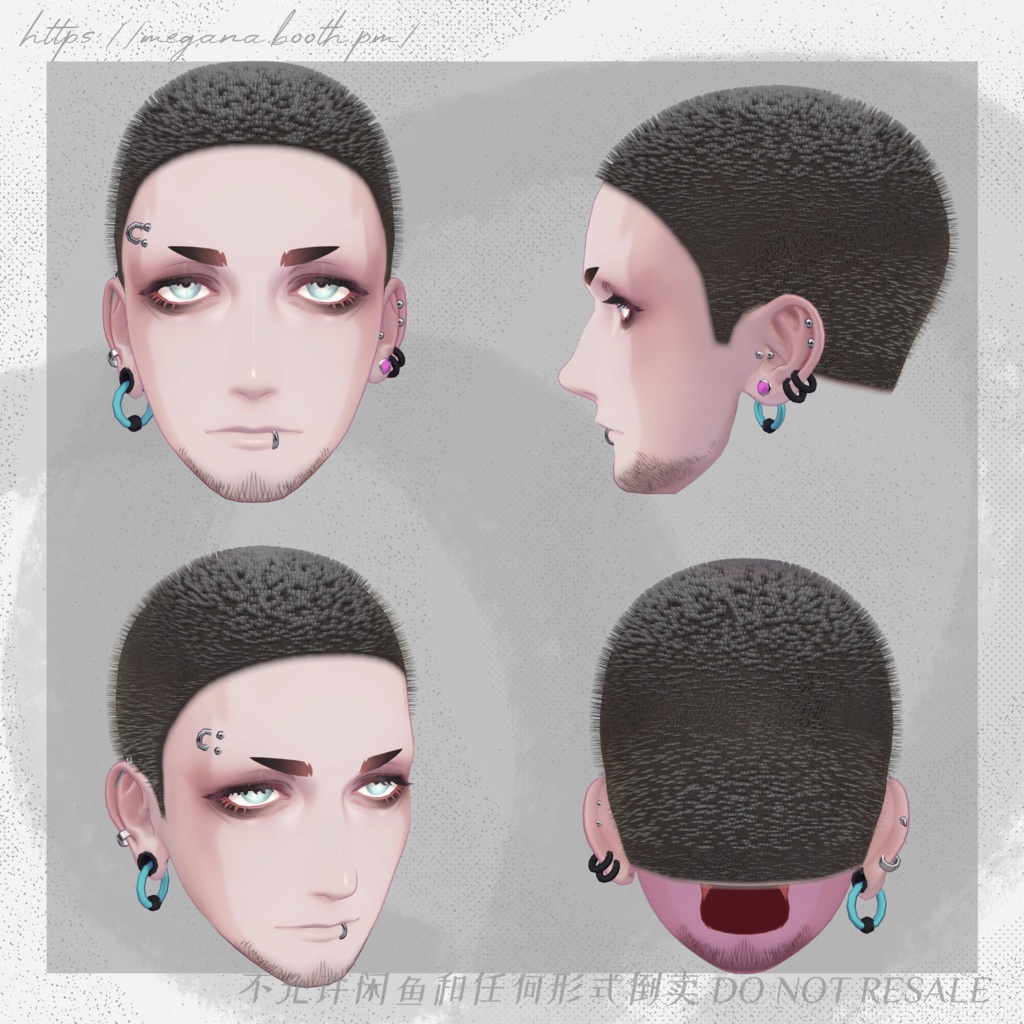 SALE-10/25【9avatars】MG03 manbun × bouzu マンバン 坊主