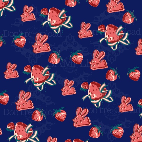 ヘモイチゴ柄 パスケース