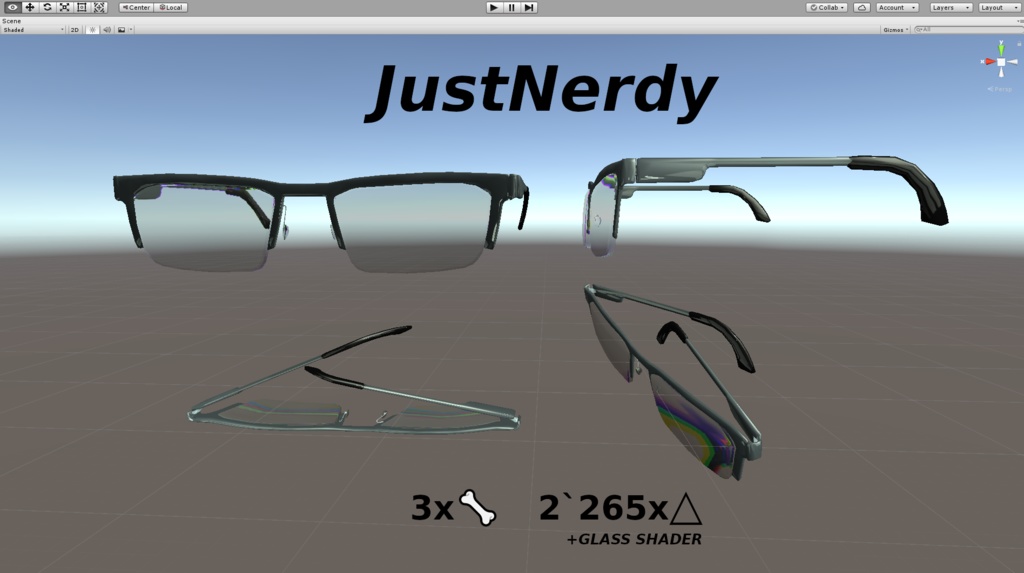 JustNerdy!　実際の仮想レンズを備えた退屈なメガネ