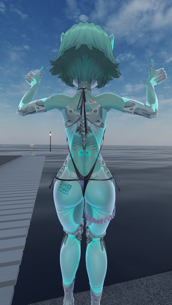 「3Dモデル」メイドキニ「VRC」「ビキニの装束」