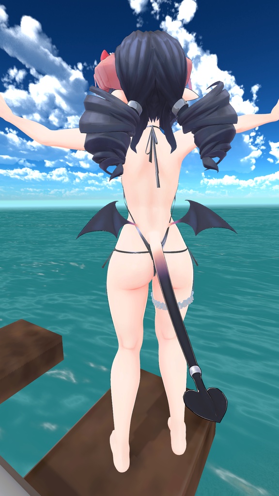 「3Dモデル」メイドキニ「VRC」「ビキニの装束」