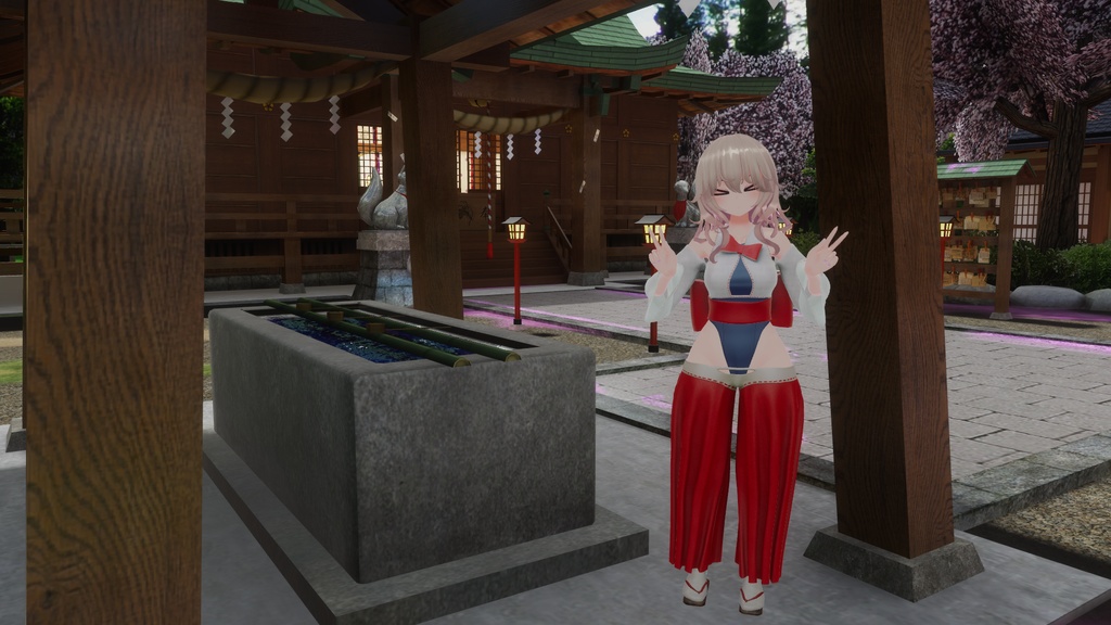 「3Dモデル」FLASTOREアバターの巫女さんクリスマスコスチューム