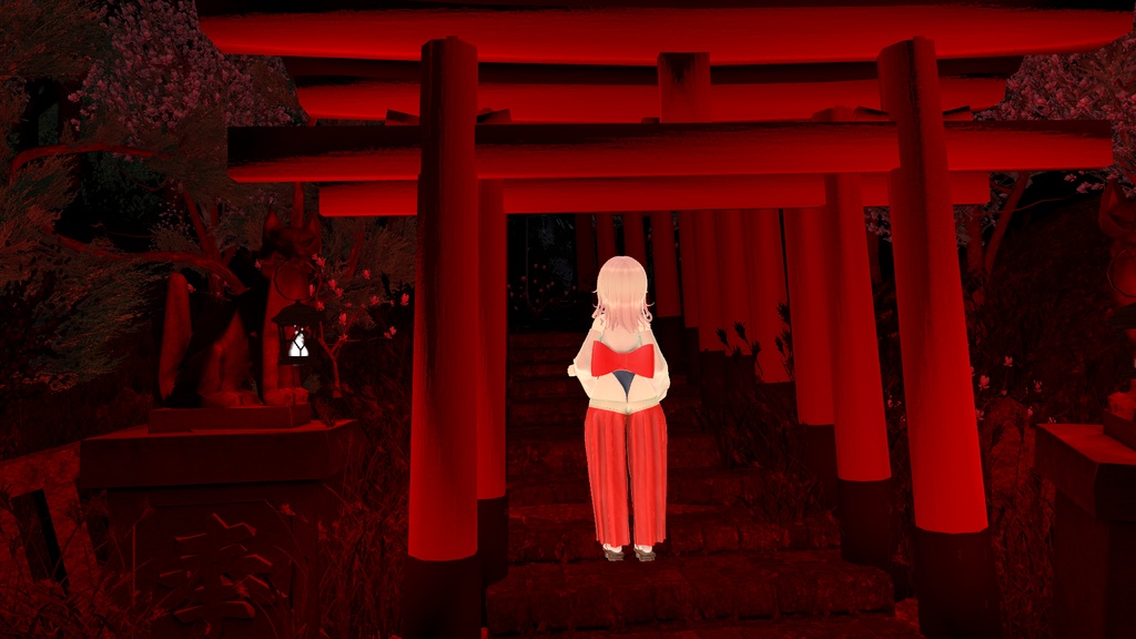 「3Dモデル」FLASTOREアバターの巫女さんクリスマスコスチューム