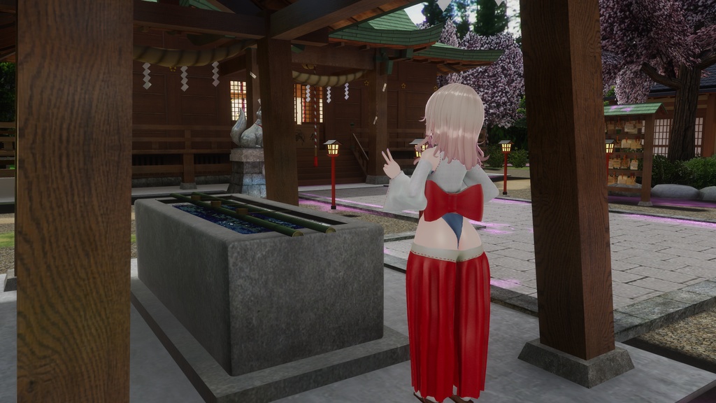 「3Dモデル」FLASTOREアバターの巫女さんクリスマスコスチューム