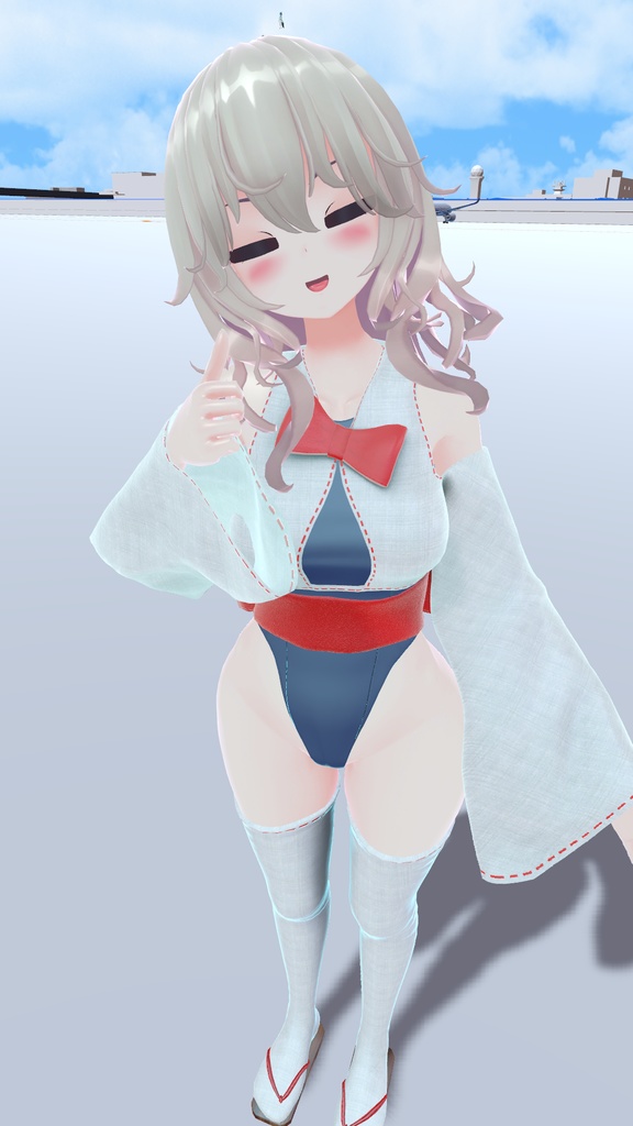 「3Dモデル」FLASTOREアバターの巫女さんクリスマスコスチューム