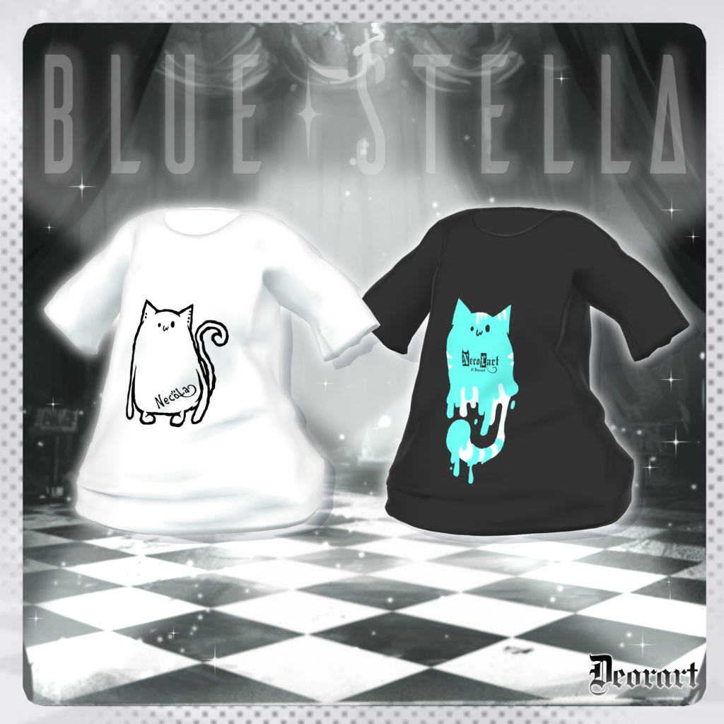 【Deorart モデル No.1リメイク】パンク系振袖パーカー・サルエルパンツコーデセット&とろとろねこNECOLA #BLUESTELLA
