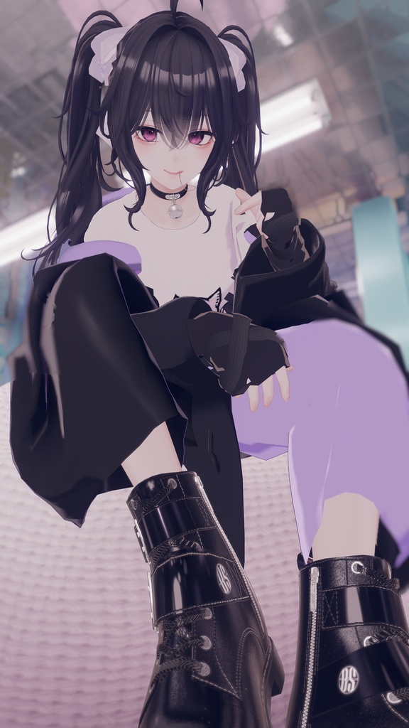 【Deorart モデル No.1リメイク】パンク系振袖パーカー・サルエルパンツコーデセット&とろとろねこNECOLA #BLUESTELLA