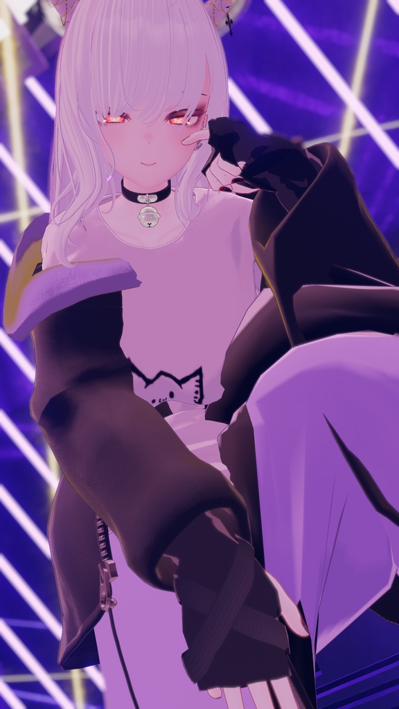 【Deorart モデル No.1リメイク】パンク系振袖パーカー・サルエルパンツコーデセット&とろとろねこNECOLA #BLUESTELLA