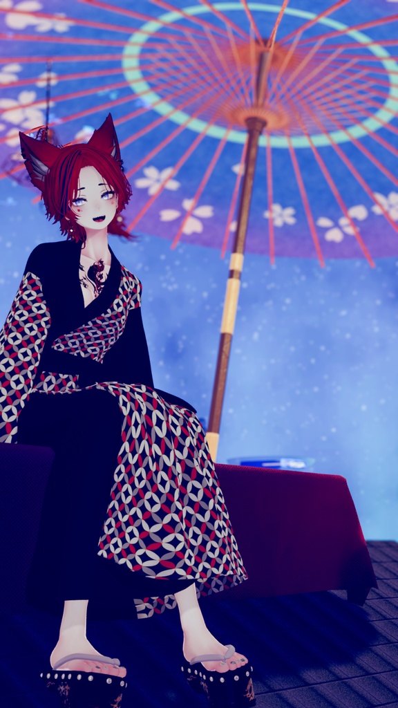 【#Deorart モデル No.4】モダン浴衣:燦然風雅 -sanzenfuga- 6アバター対応 #BLUESTELLA