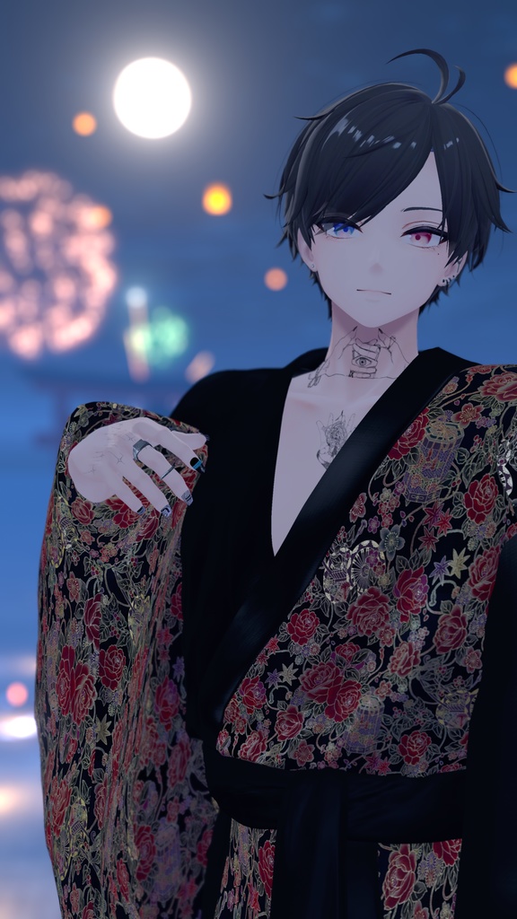 【#Deorart モデル No.4】モダン浴衣:燦然風雅 -sanzenfuga- 6アバター対応 #BLUESTELLA