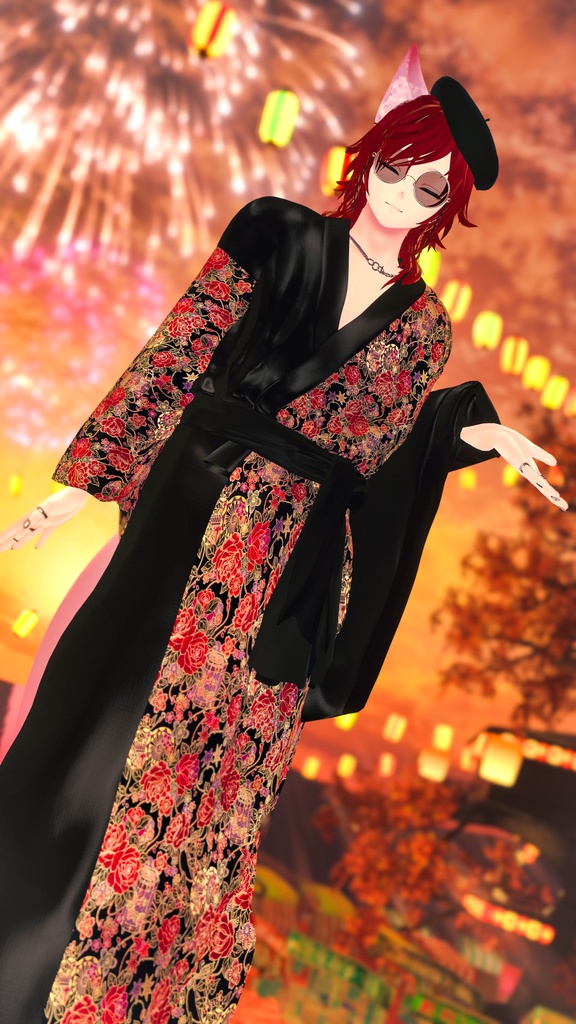 【#Deorart モデル No.4】モダン浴衣:燦然風雅 -sanzenfuga- 6アバター対応 #BLUESTELLA