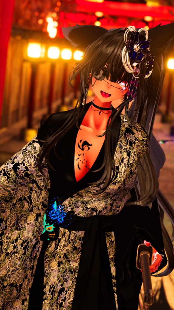 【#Deorart モデル No.4】モダン浴衣:燦然風雅 -sanzenfuga- 6アバター対応 #BLUESTELLA