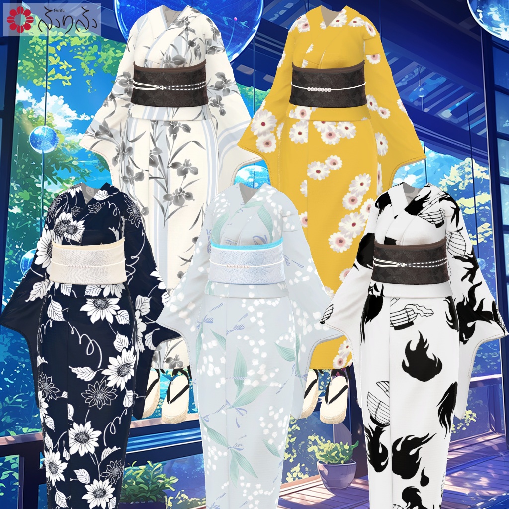 ふりふの浴衣 27アバター対応 #BLUESTELLA