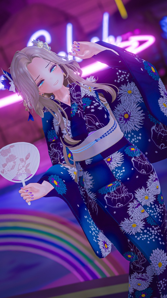 ふりふの浴衣 27アバター対応 #BLUESTELLA