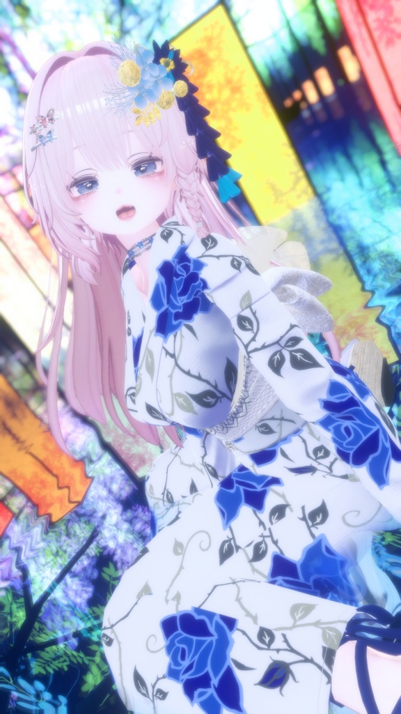 ふりふの浴衣 27アバター対応 #BLUESTELLA