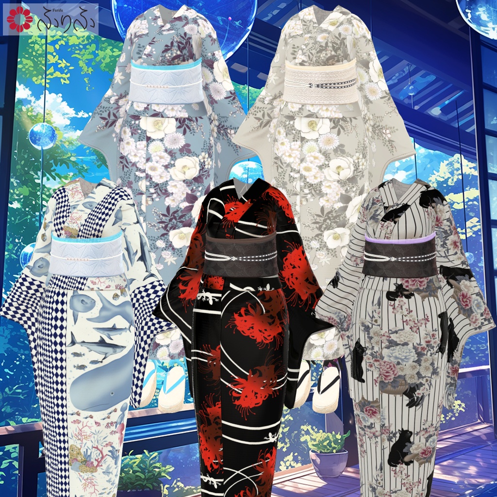 ふりふの浴衣 27アバター対応 #BLUESTELLA