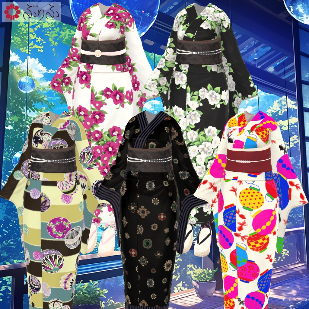 ふりふの浴衣 27アバター対応 #BLUESTELLA