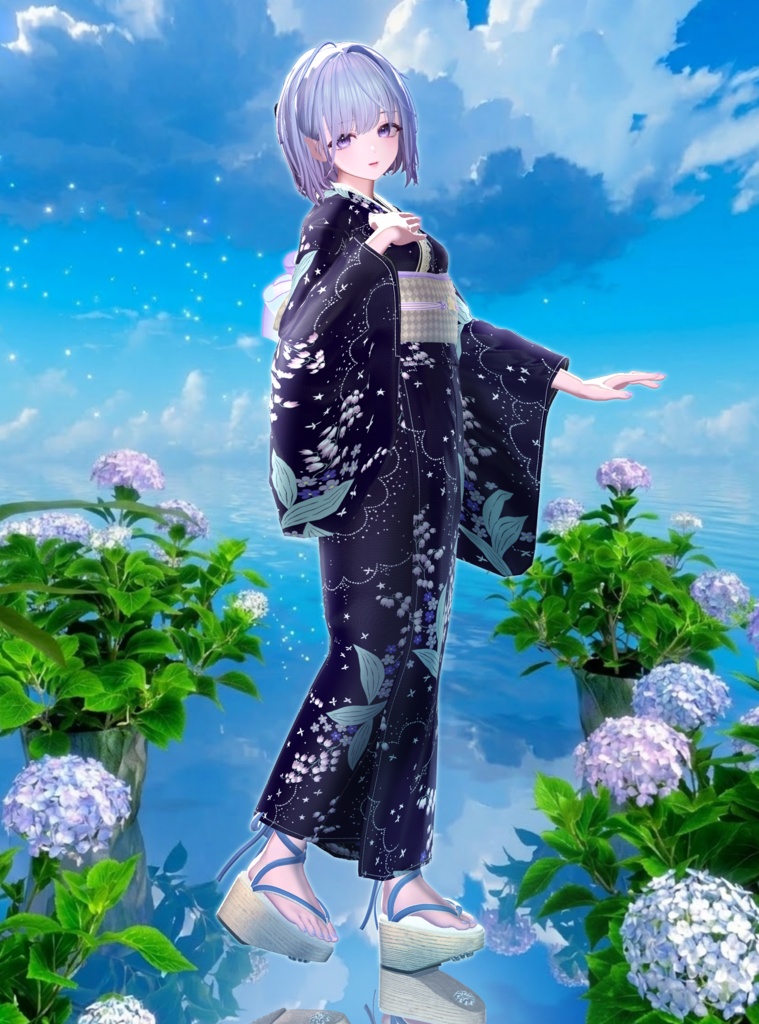 ふりふの浴衣 34アバター対応 #BLUESTELLA