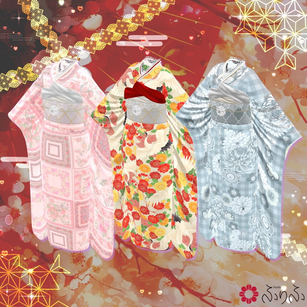 🎍 #ふりふの正月着物 🎍 16アバター対応 #BLUESTELLA
