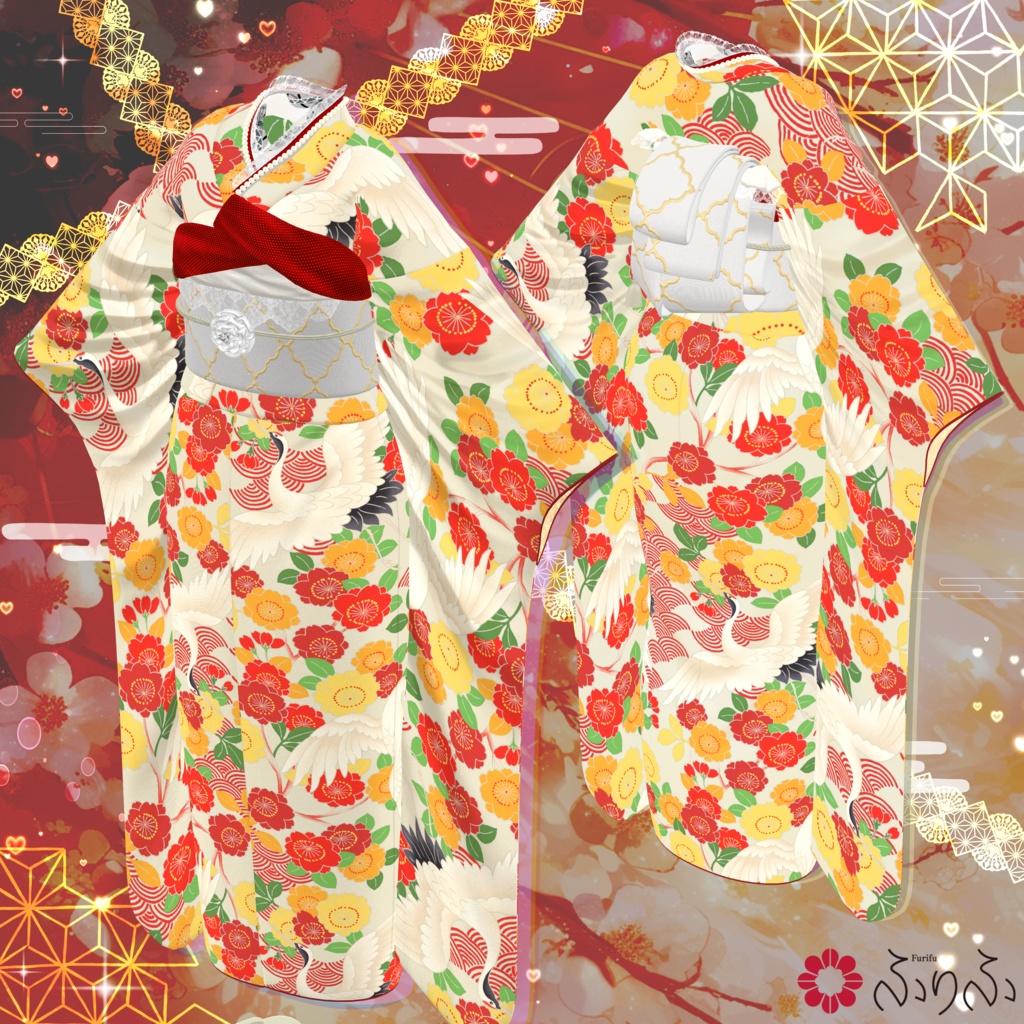 🎍 #ふりふの正月着物 🎍 16アバター対応 #BLUESTELLA