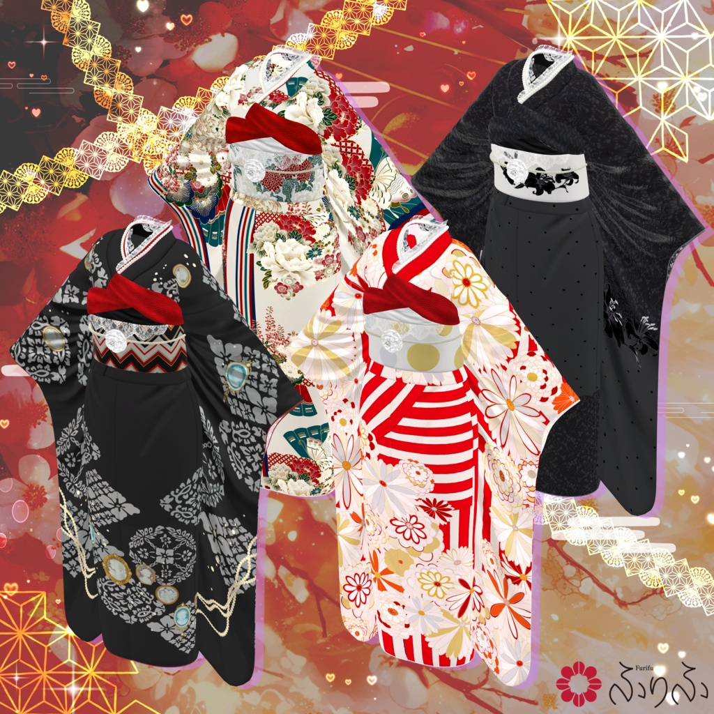 🎍 #ふりふの正月着物 🎍 16アバター対応 #BLUESTELLA