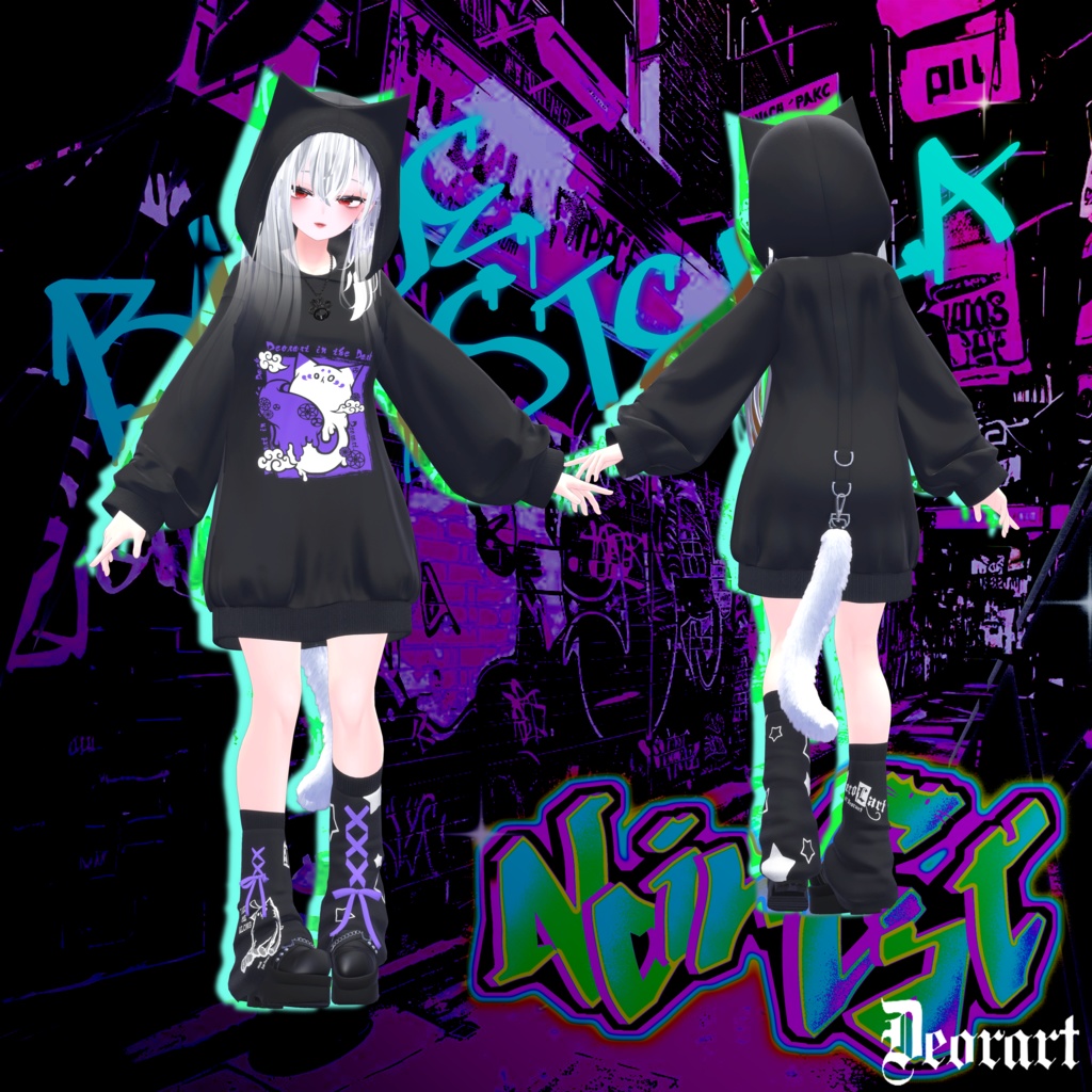 【 #Deorart モデル No.7】NoirCat  15アバター対応  #BLUESTELLA