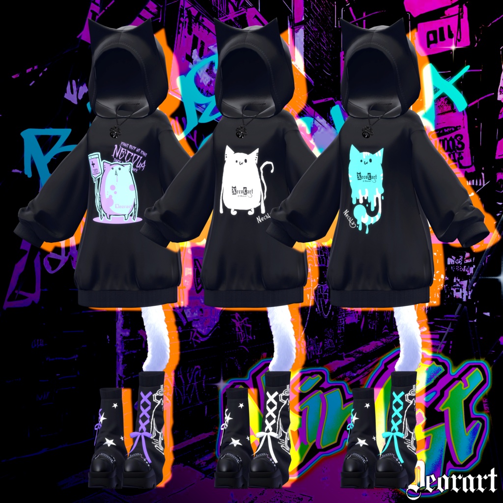 【 #Deorart モデル No.7】NoirCat  15アバター対応  #BLUESTELLA