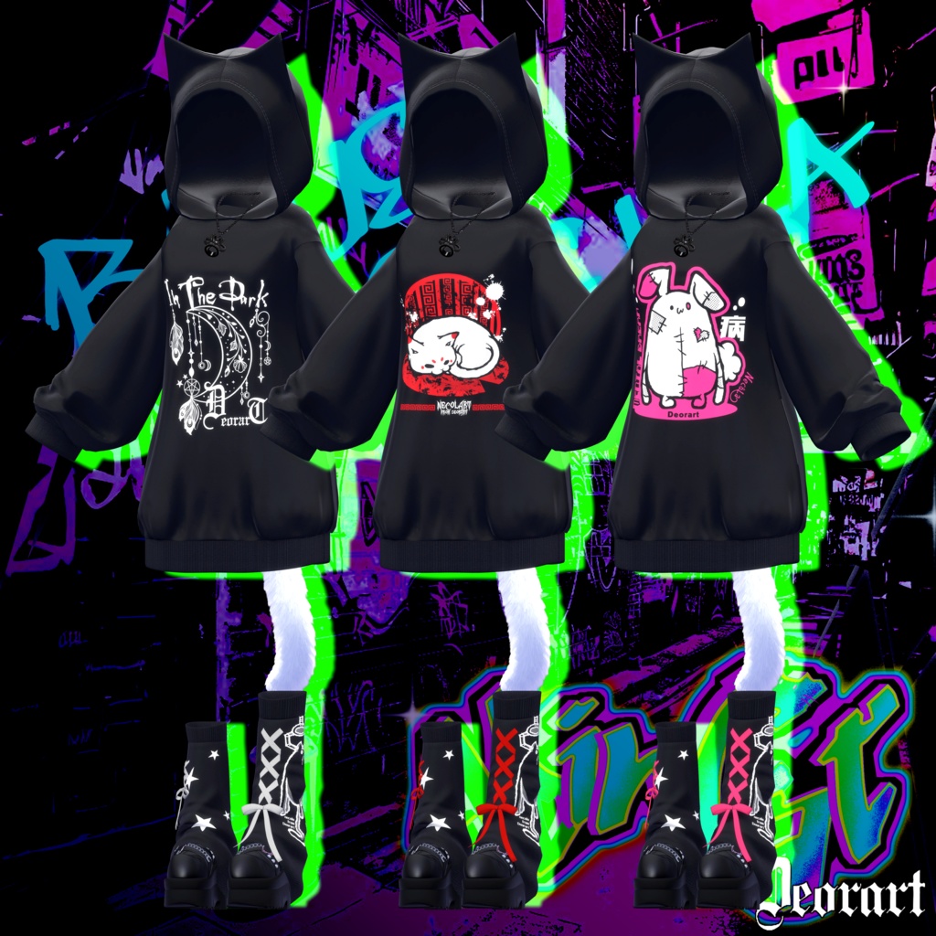 【 #Deorart モデル No.7】NoirCat  15アバター対応  #BLUESTELLA