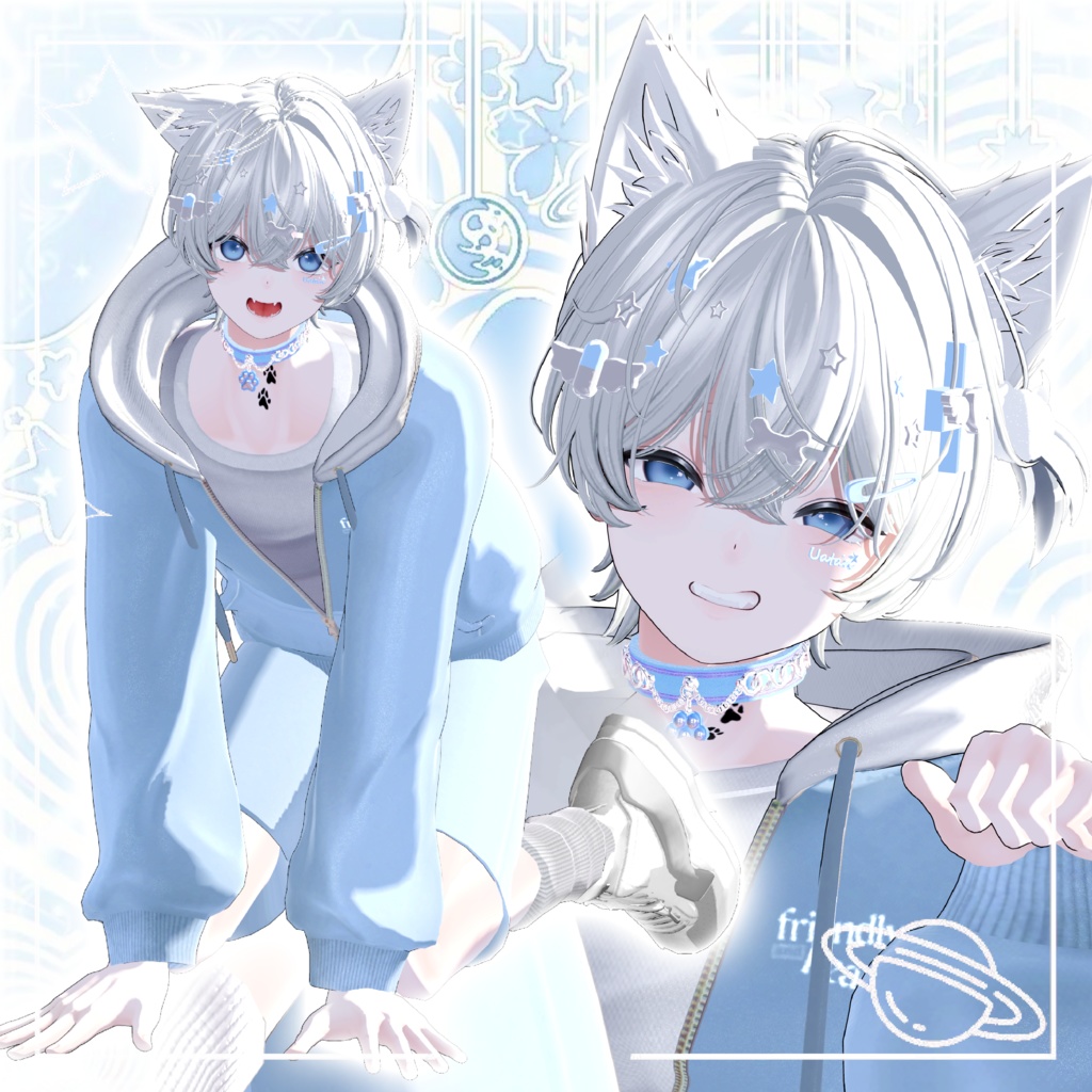 【オリジナル3Dモデル】彼方-Kanata-&此方-Konata- #BLUESTELLA