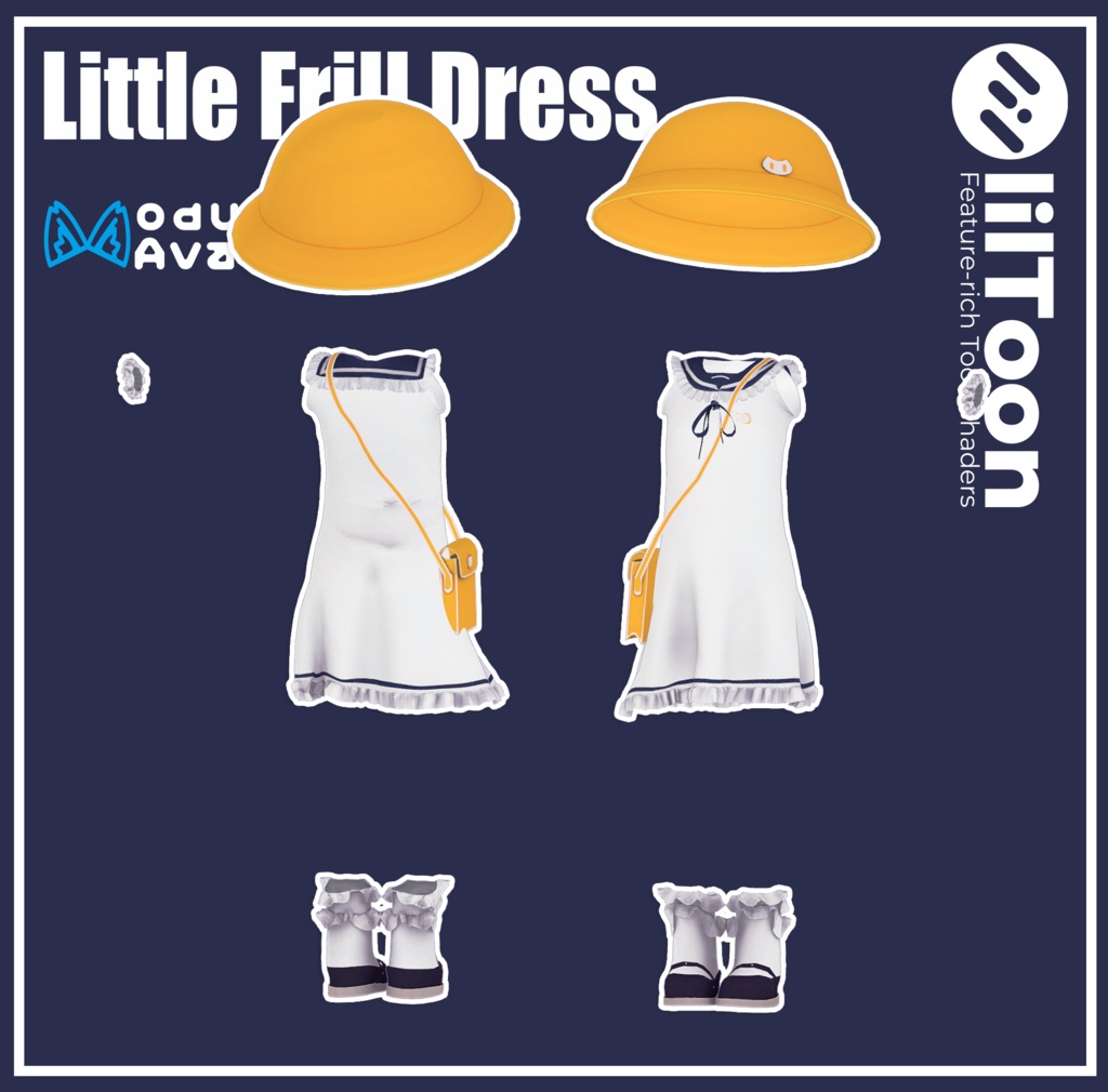 【12アバター対応】衣装3Dモデル『Little Frill Dress』